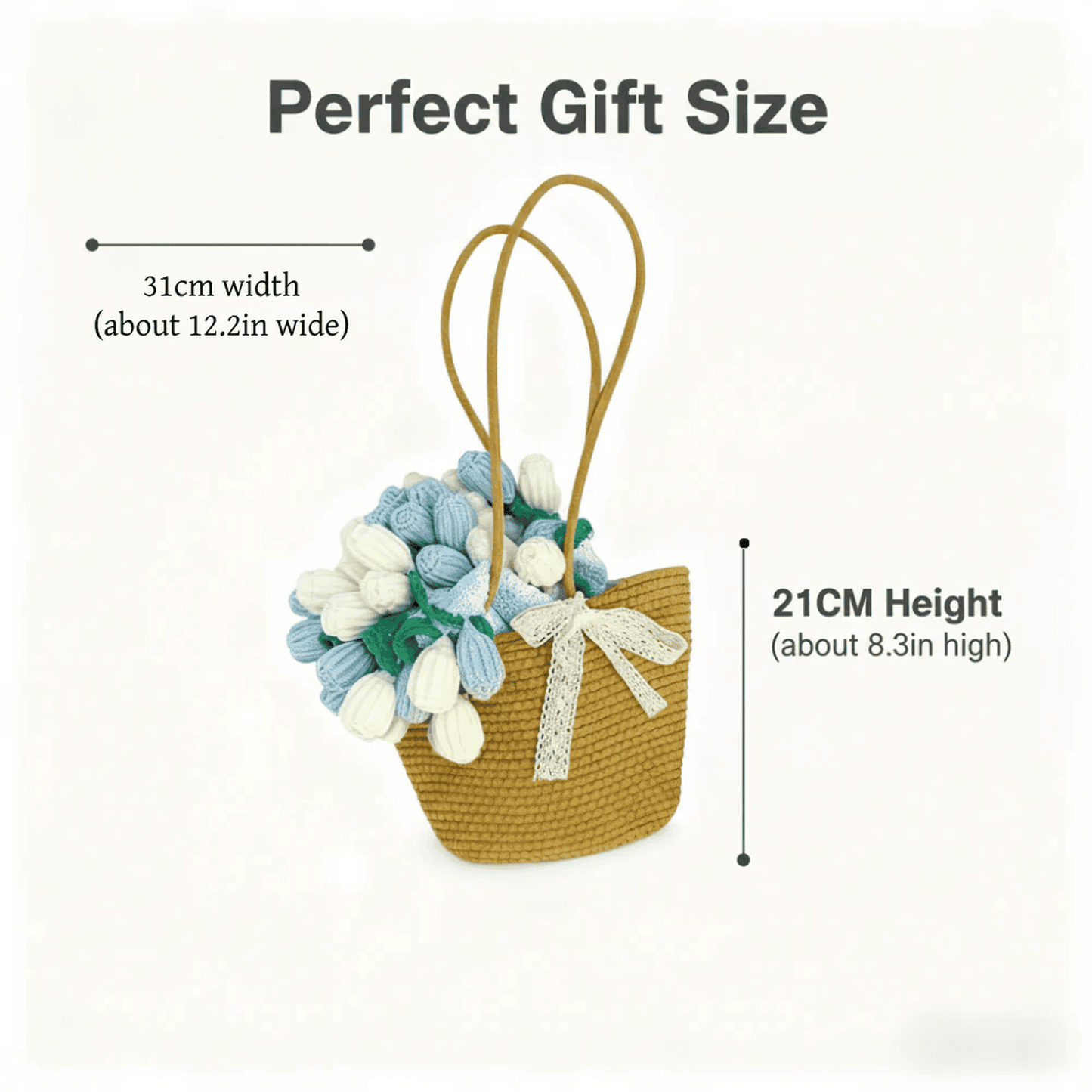 Handmade crocheted rose bouquet, women's bag, graduation gift, home decor