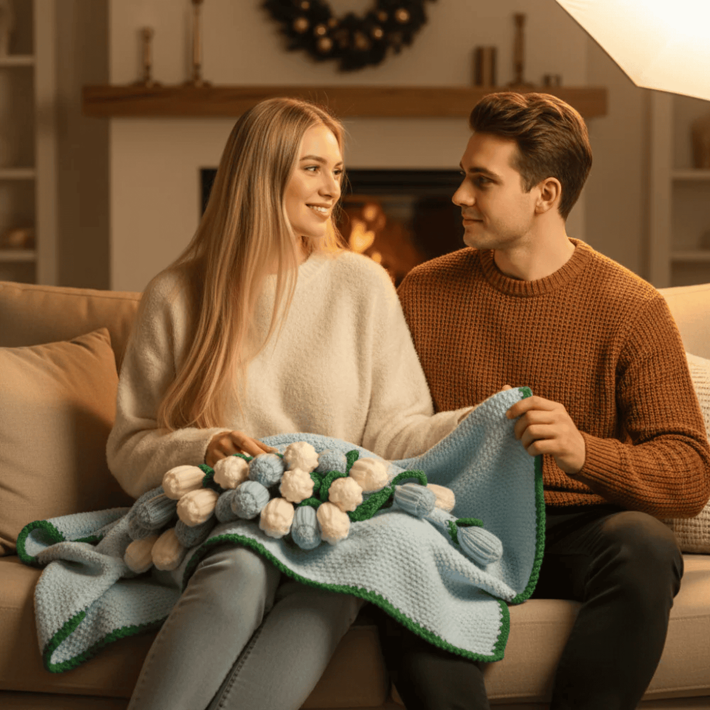 crochet flower t roses blanket