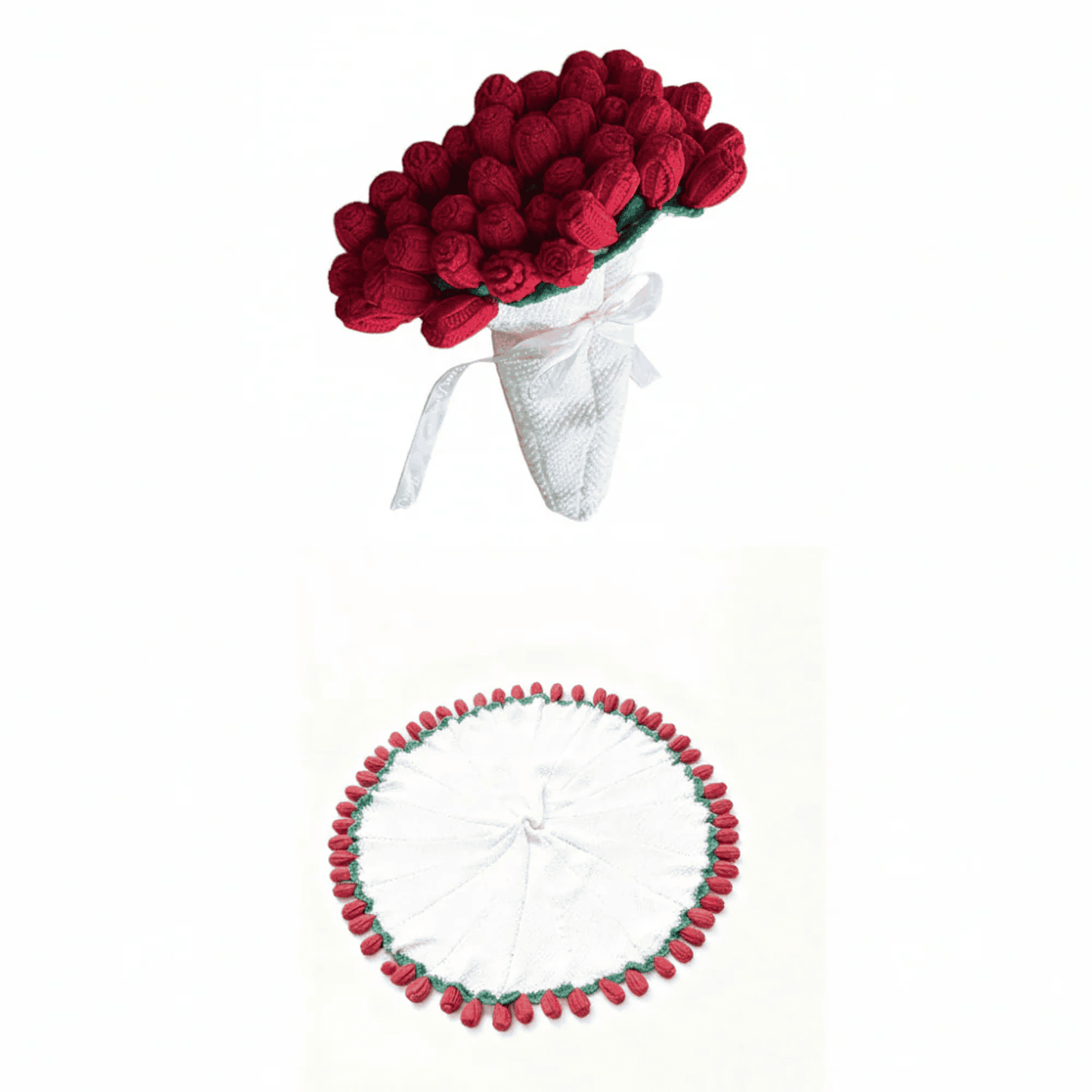 Bouquet gift knitted flower blankets