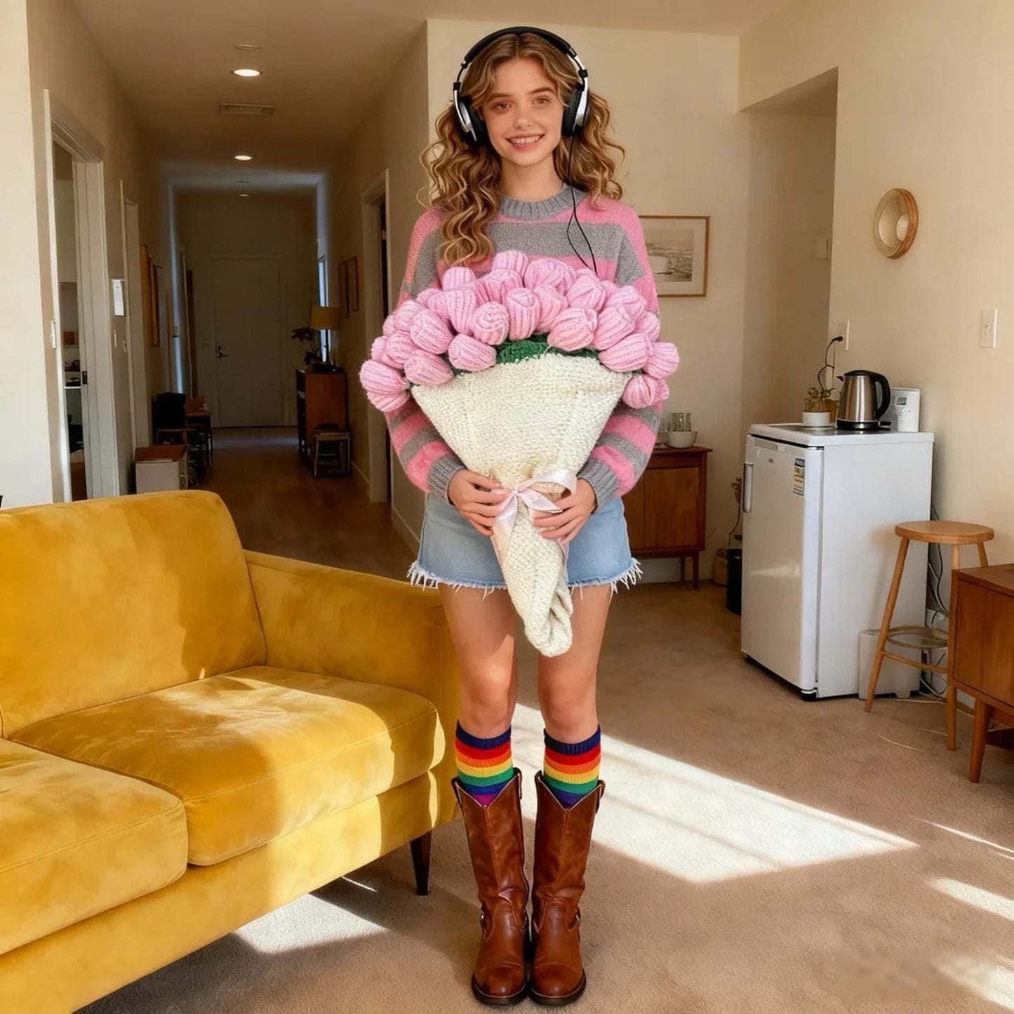 crochet roses blanket bouquet blanket