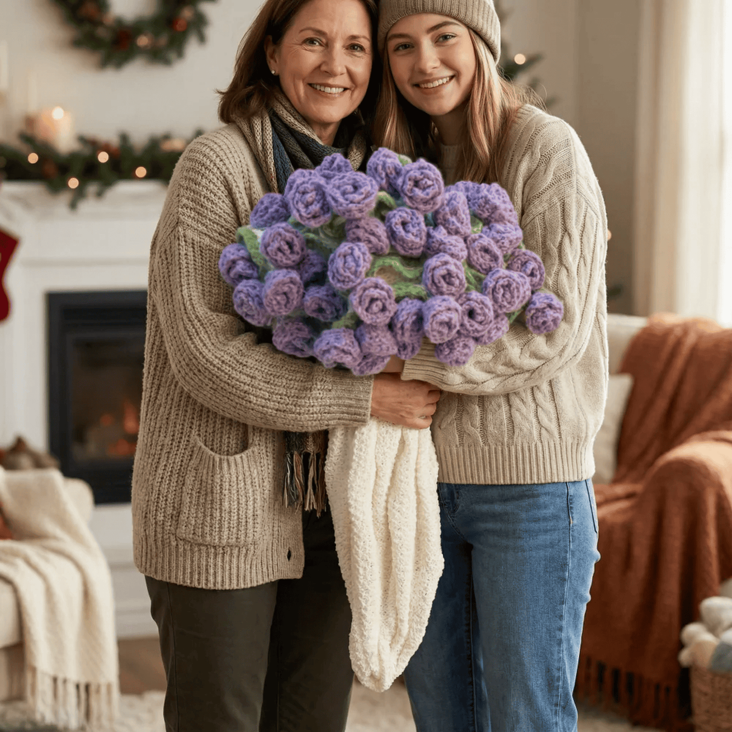 A bouquet of crocheted roses that never fades, a Mother's Day gift