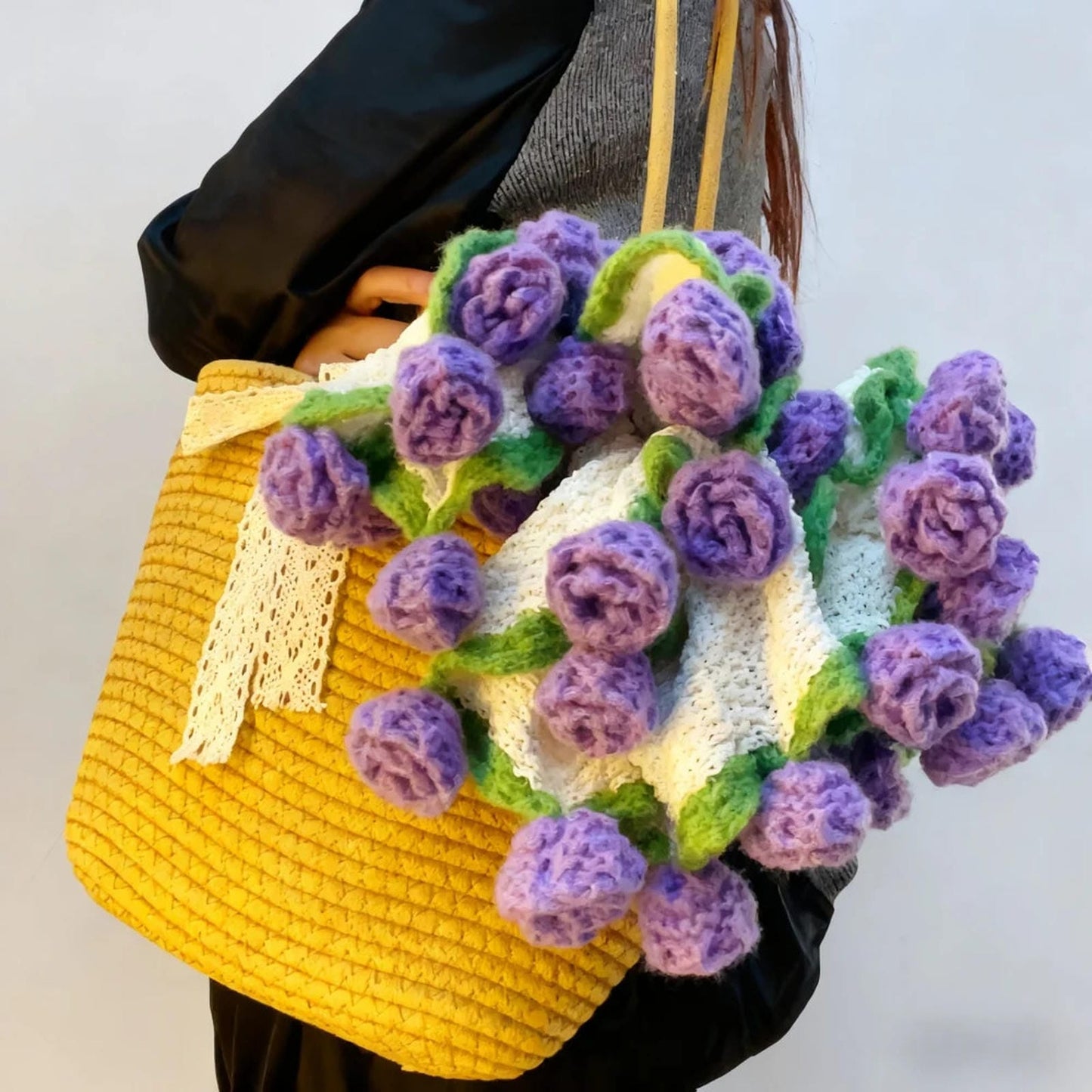 Romantic bouquets gift blanket handmade straw bags
