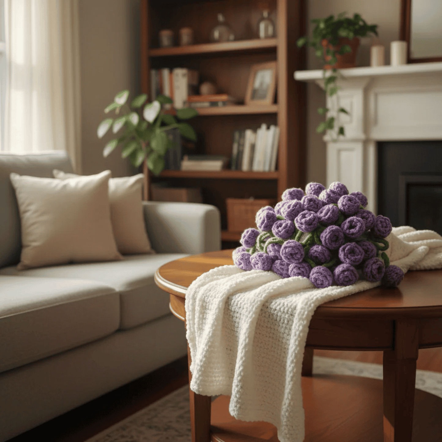 A bouquet of crocheted roses that never fades, a Mother's Day gift