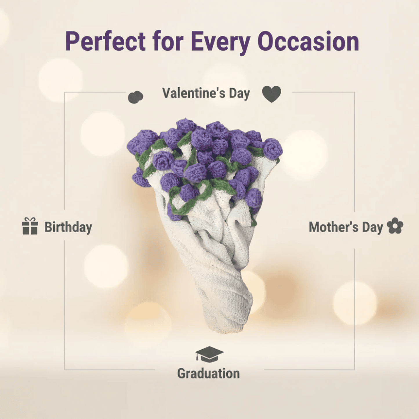 A bouquet of crocheted roses that never fades, a Mother's Day gift