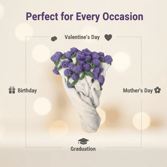 A bouquet of crocheted roses that never fades, a Mother's Day gift