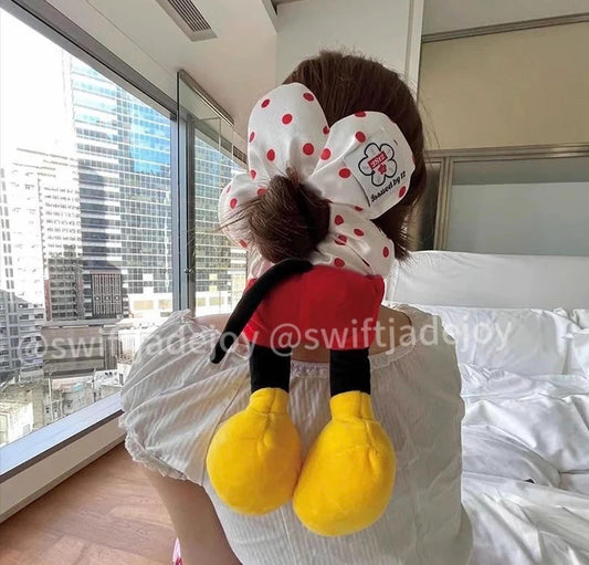 Two red polka dot flower headbands with creative cartoon 3D patternsheaddress