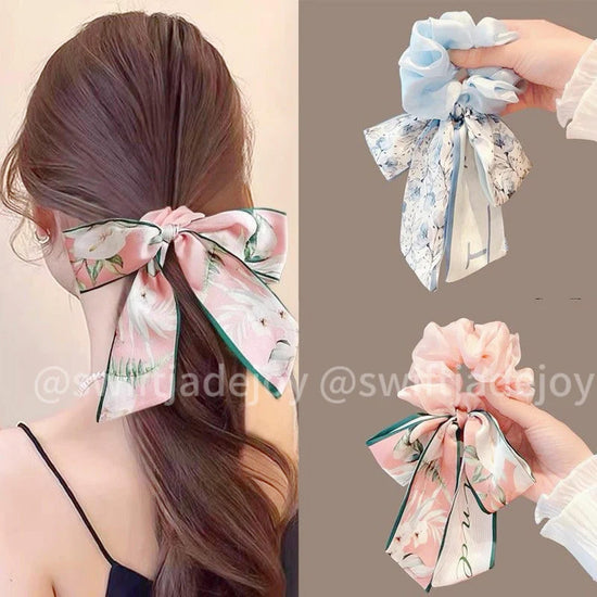 Sweet large floral bow hairband, bohemian bow hairband (pink, black, blue)hair accessorie