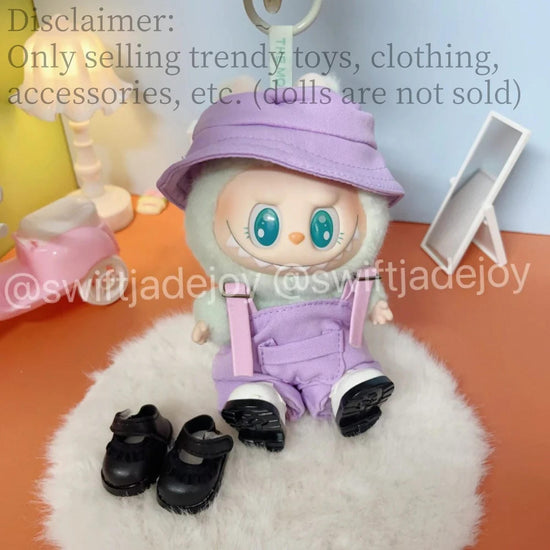 4-piece set of labubu clothing, purple overalls labubu clothes