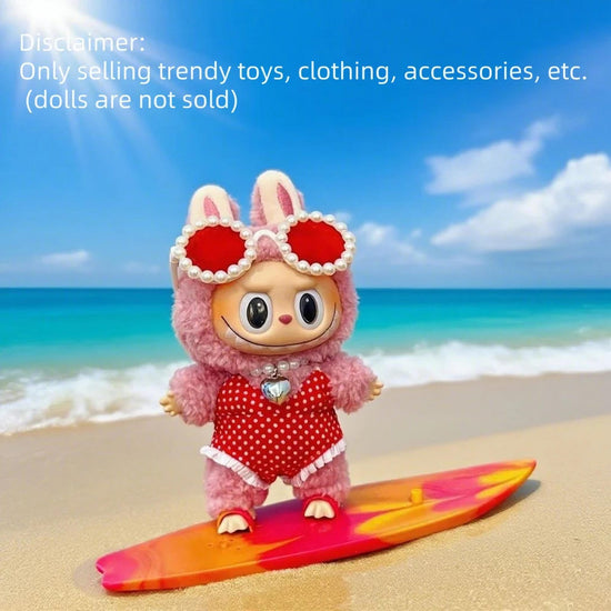 Dress-up accessories for Labubu, beach surfing surfboard and beach chair set