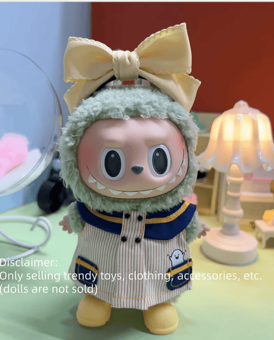 Labubu outfit Labubu dress set   with yellow boots + yellow bow headpiece