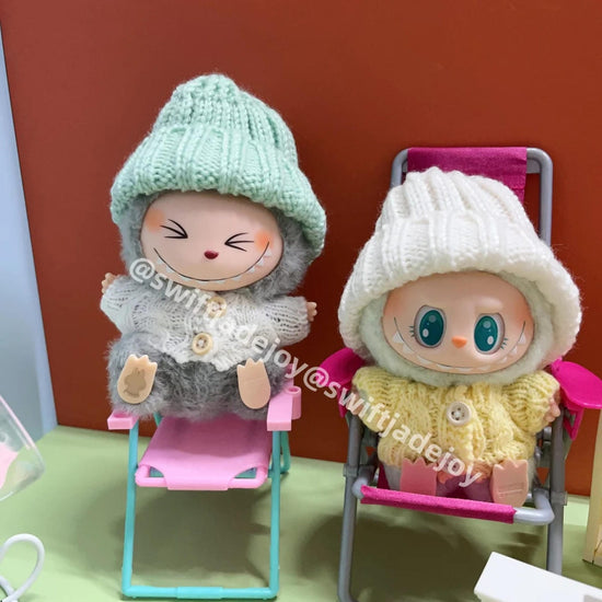 Labubu Clothing Hand-knitted wool sweater + knitted wool hat（1104）
