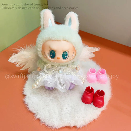 Labubu angel wings white dress  labubu Clothes