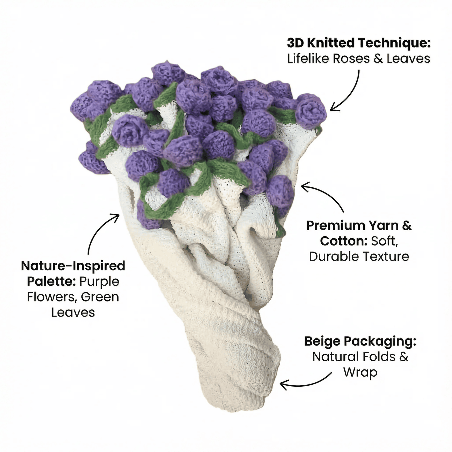A bouquet of crocheted roses that never fades, a Mother's Day gift