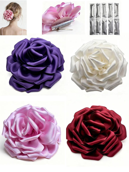 Refillable White Floral Hair Clip with Long-Lasting Fragrance