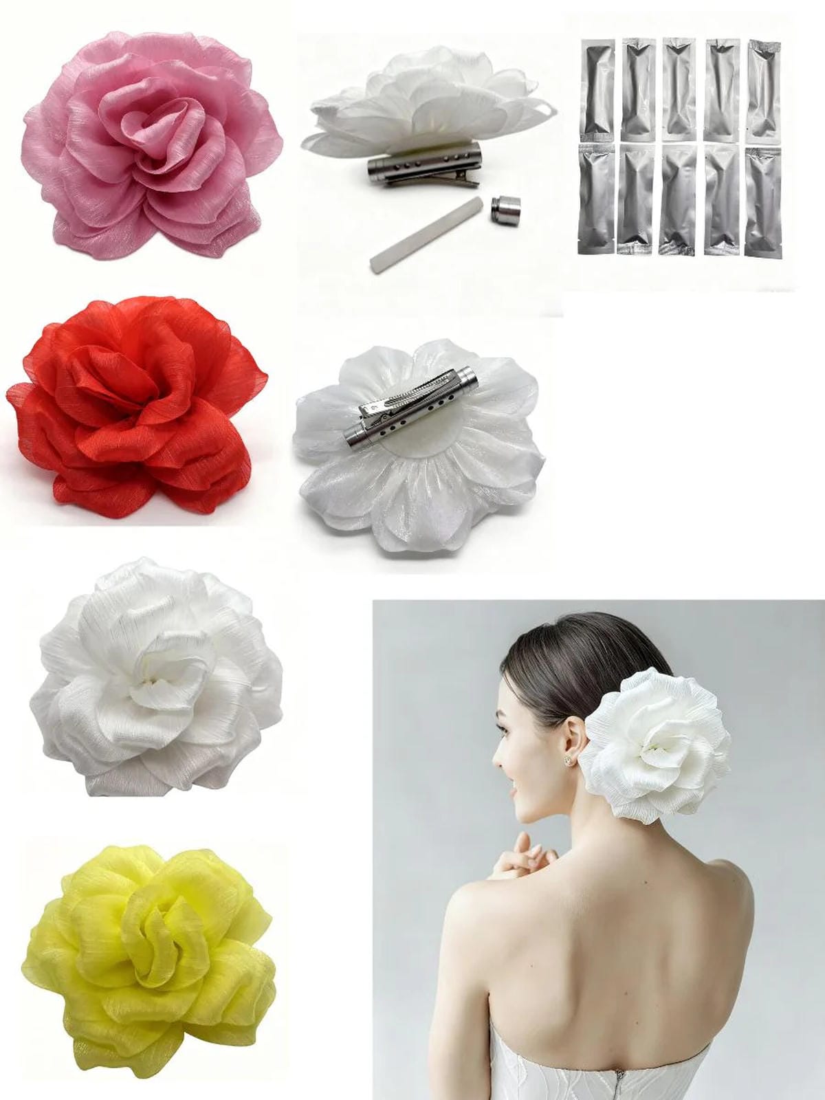 Bridal headpieces aromatherapy hair clips , 2-in-1 wedding hair accessory