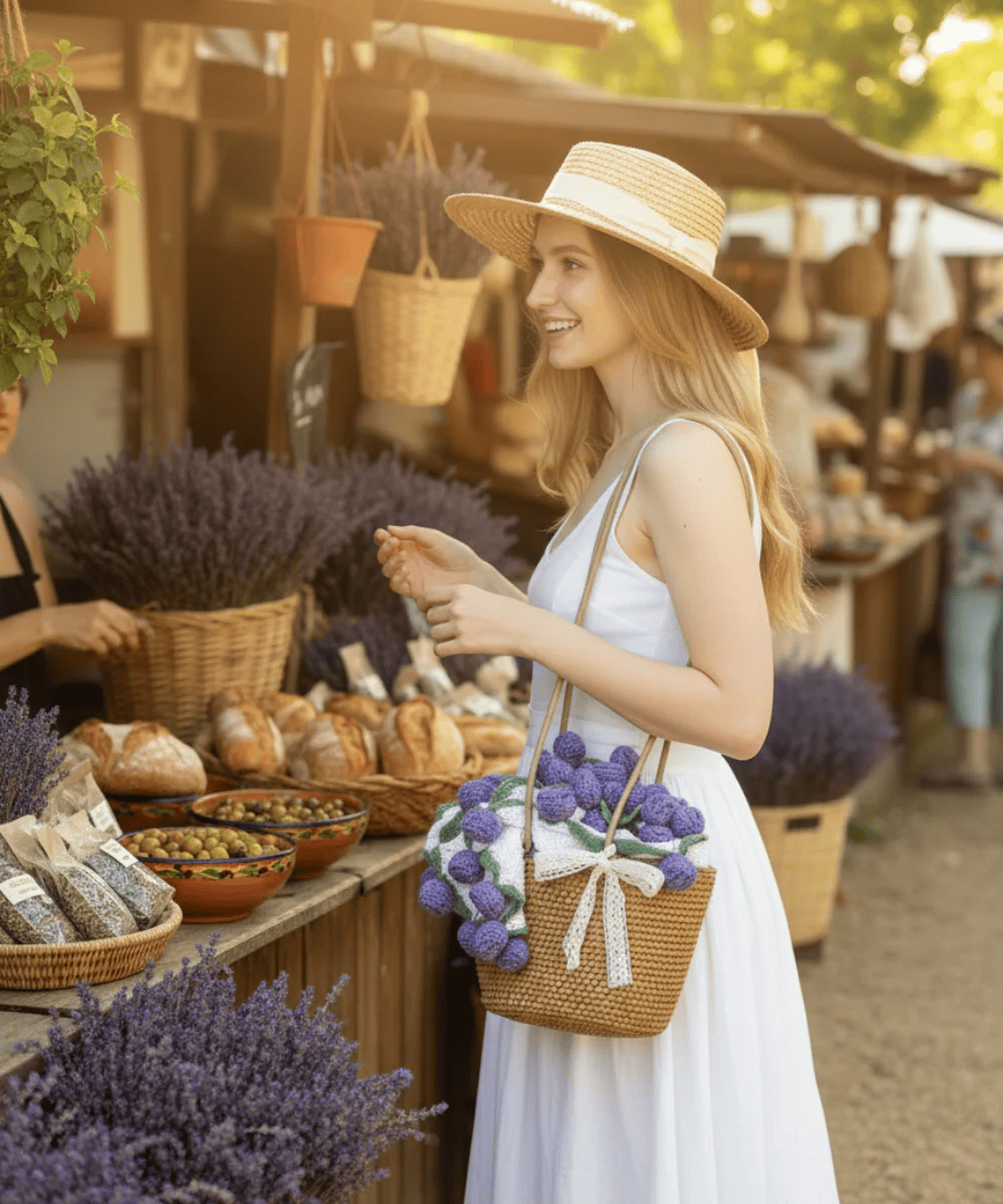 Romantic bouquets gift blanket handmade straw bags