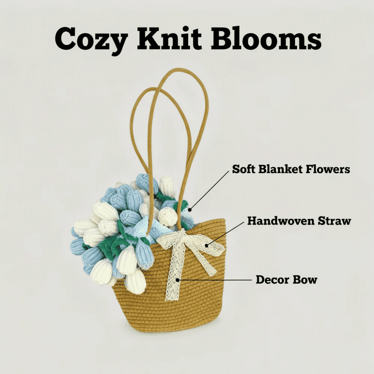 Handmade crocheted rose bouquet, women's bag, graduation gift, home decor