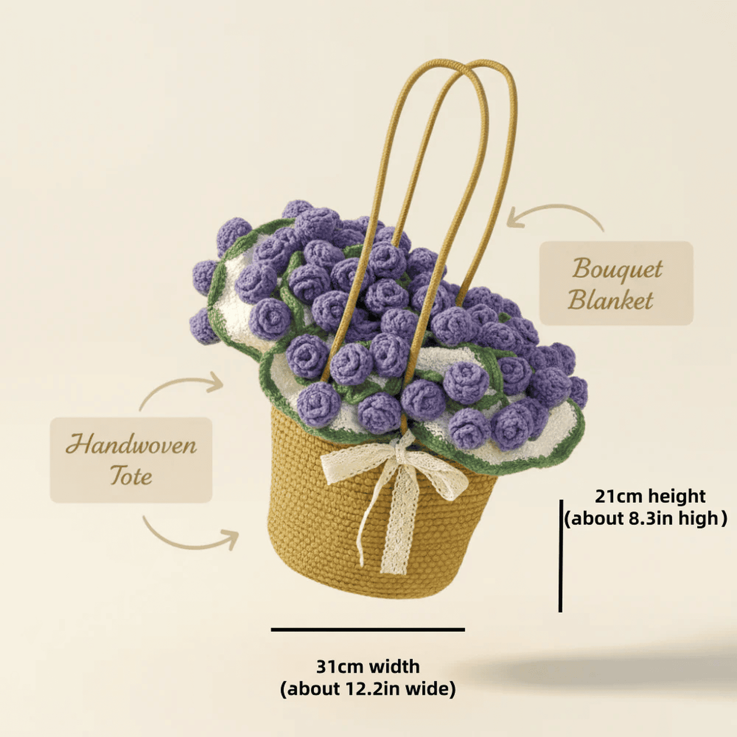 Romantic bouquets gift blanket handmade straw bags